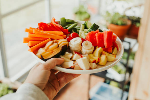 Balanced Finnish lunch with fish and vegetables
